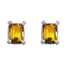Buy 10k White Gold Citrine Earrings by Amazon.com Collection