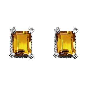 Buy 10k White Gold Citrine Earrings by Amazon.com Collection