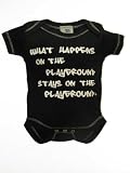 What Happens On The Playground Stays On the Playground Short Sleeve Onezie Bodysuit by Haute Stuff LA