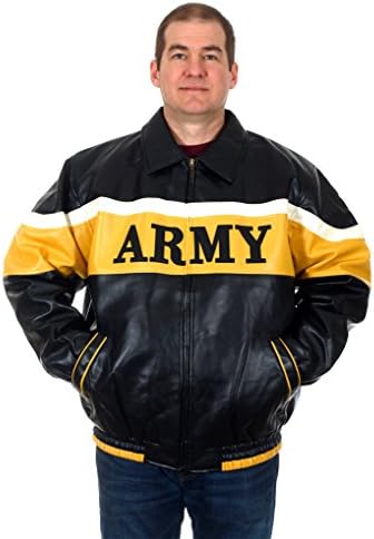 Oarsman Men’s Officially Licensed US Army Faux Leather Bomber Jacket