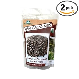 Natierra Organic Raw Cacao Nibs, 16-Ounce Bags (Pack of 2)