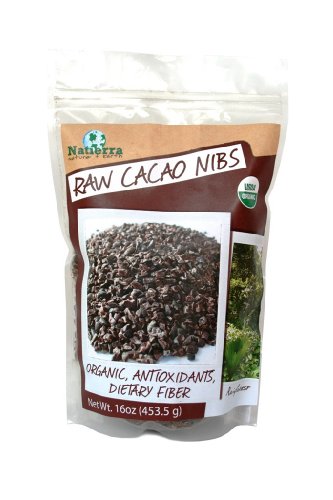 Natierra Organic Raw Cacao Nibs, 16-Ounce Bags (Pack of 2)