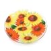 Fusion Art Glass 14-Inch Round Plate with Radiating Sunflowers Design