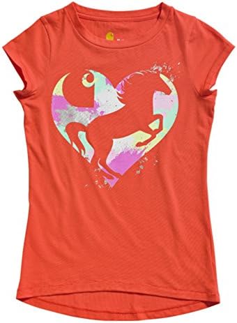 Carhartt Big Girls' Horse In Heart Screen Tee, Bittersweet, X-Small