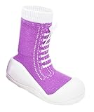 (コ-ランド) Co-land 可愛い ファーストシューズ ベビー靴下 赤ちゃんシューズ 靴 滑り止め 男の子 女の子 新生児 練習靴 キッズスニーカー パープル 14cm