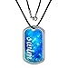 Swim - Swimming Water - Military Dog Tag Black Cord Necklace