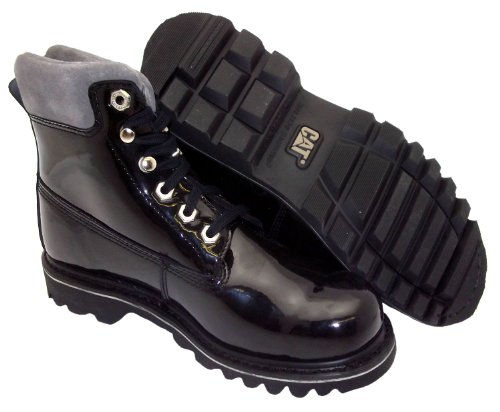 Size 6 Caterpillar Women's Bruiser Ladies Bruiser Shiny Black Patent Leather Bovver Ankle Boots