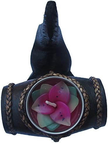 Gift and decor Southeast Asia style elephant and nickle Sheet carved elephant wooden Candle Stand