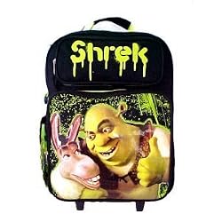 Donkey & Shrek best pals Rolling Backpack School Luggage Bag