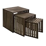 IMAX Vermont Iron and Wood Nesting Tables, Set of 3