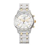 Two Tone Stainless Steel Chronograph Silver Tone Dial