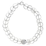 Sterling Silver Crystal Bead Necklace, 16"