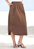 Roamans Plus Size Silicone-Washed A-Line Skirt