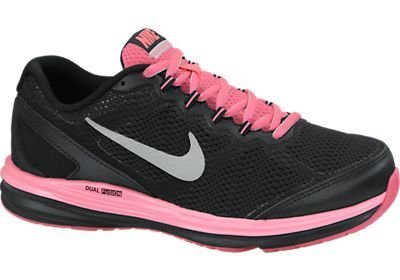 Nike Dual Fusion Run 3 Girls Youth Hot Pink/Black/Fireberry Running Sneakers