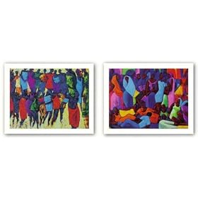 Family of Man-Marketplace Set by Jaime Olaya 28"x22" Art Print Poster African-American