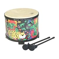 Remo Kids Percussion, Floor Tom, 10 Diameter with Mallet, Rain Forest Fabric