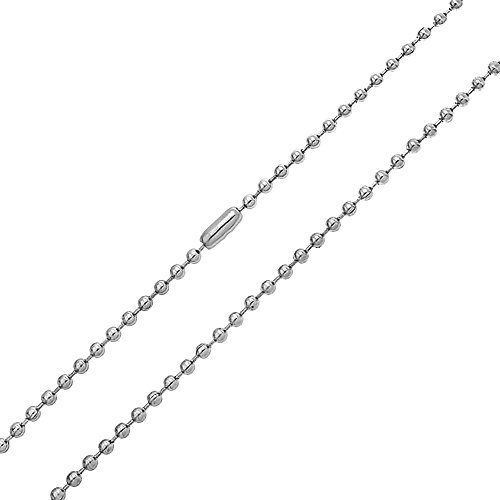Bling Jewelry Mens Stainless Steel Unisex Beaded Ball Chain Necklace 3mm