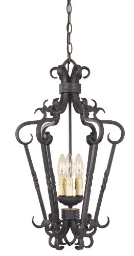 World Imports 8209-42 Bristol Collection 3-Light Foyer Pendant, Rust