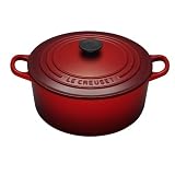 Le Creuset Cast Iron Round Casserole, Cerise, 22 cmby Le Creuset