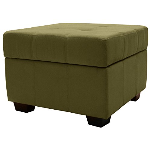 Epic Furnishings Vanderbilt 24Inch Square Tufted Padded Hinged Storage