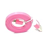 (NEW) Deals on 8 Pin USB Flat Noodle Sync Data Charger Cable for iPhone 5 5G iPad Mini Pink 