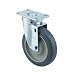 ER Wagner Medium Duty Plate Swivel Caster 4 Inch Polyurethane Tread/Polyolefin Hub Wheel 275 lbs Load Capacity