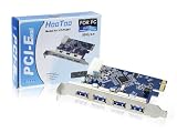HooToo® HT-PC001 4 Port USB 3.0 PCI-E Card/Add-on Card with Internal 4-Pin Power Connector. [ Safe and Durable Solid CAP + Latest Upgraded VIA USB 3.0 Host Controller ]. Easy to Build Your PC to USB 3.0.