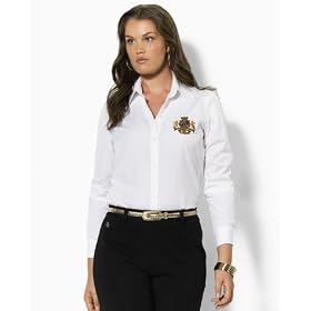 Lauren by Ralph Lauren Plus Size Shirt, Aaron Crested