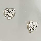 Heart April Birthstone Earrings Stud