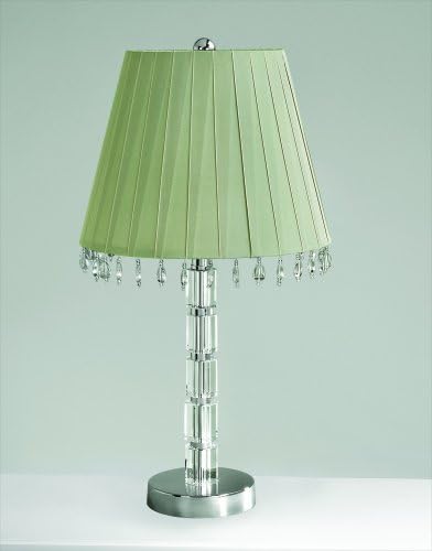 Lola Table Lamp with Aida Barrel Shade in Crystal
