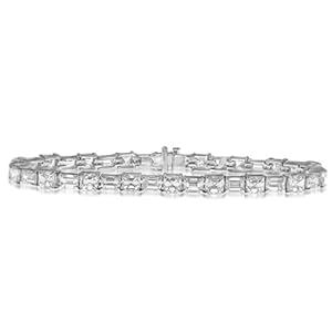 17.46 Ct Mixed Shape Diamond Tennis Bracelet in 18k White Gold