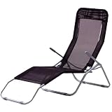 Review AMH  / Bordeaux Black Silver Textiline Sunlounger sun lounger