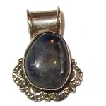 Sapphire Pendant 01 Sterling Silver Blue Gem Polished Stone Crystal 1.4