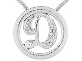 DIAMOND ACCENT INITIAL D STERLING SILVER SLIDE WITH CHAIN