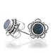 Bling Jewelry Opal October Birthstone Sterling Silver Antique Flower Stud Earrings