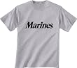 Marines Short Sleeve T-Shirt - Authentic Military Style Physical Training T-Shirt in gray