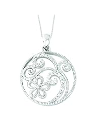Sterling Silver CZ Friendship in Bloom 18in Flower Necklace. Metal Wt- 5.96g.