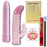 Pleasure Twins Rabbit Vibrator & Ahsanohochi Japanese Incense Plus Japanese Royal Jelly Beauty Mask & Original Artwork Chinese Love Spell Symbol Pocket Card Gift Set