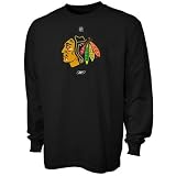 Reebok Chicago Blackhawks Black Prime Logo Long Sleeve T-shirt