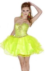 Chiffon/Taffeta/Tulle Short Beaded Lace Crystals Applique Crystal Homecoming Dress/Prom Dress 