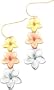 14K Tri Color Gold Plumeria Earrings Flower Jewelry