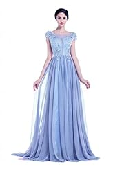 Plus Size A-line Sheer Applique Crystal Beaded Lace Cap Sleeves Short Sleeves Evening Dress/Prom Dress/Party Dress  with a Brush/Sweep Train 