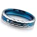Men,Women's Wide 4mm 5mm Stainless Steel Band Ring CZ Black Silver Tone Blue Valentine Love Couple Wedding Engagement Promise