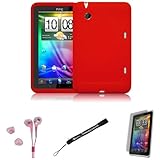 RED Cover Protective Slim Durable Silicon Skin Case for HTC Flyer 3G WiFi H ....