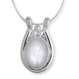 Sterling Silver Rainbow Moonstone Pendant by Sajen