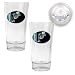 Miami Dolphins NFL 2pc Pint Ale Glass Set with Football Bottom - Oval Logo