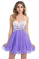 A-line Open-Back Backless  Beaded Illusion Chiffon One Shoulder Short Mini Dress  With Rhinestones