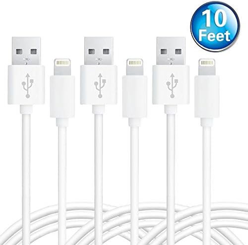 Nekmit 10 Feet Lightning to USB Cable Durable and Fast Extra Long Charger