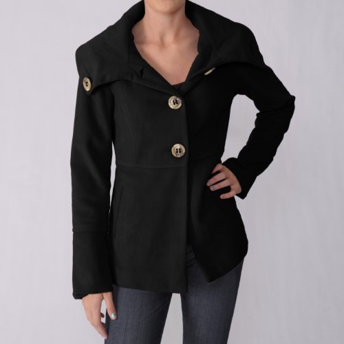 Brinley Juniors Wide Collar Single-breasted Coat