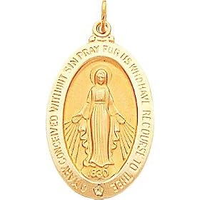 14K Gold Miraculous Medal Charm